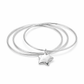 Silver Triple Bangle Set with Star Charm — Three-quarter angle view