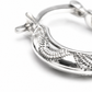 Silver Tribal Engraved Medium Hoop Earrings — Close-up detail