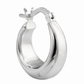 Silver Plain Chunky Hoop Earrings — Close-up detail