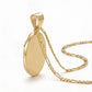 Virgencita Necklace Rose 14K Gold Plated With Figaro 3, 5MM in 22 Inches
