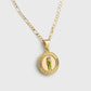 San Judas Necklace Set in 14K Gold Plated With Figaro 3, 5MM in 22 in inches No Tarnish
