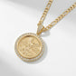 Centenario Pendant Lab Zirconia With Figaro 4,5MM in 22 Inches 14K Gold Plated No Tarnish High Tech